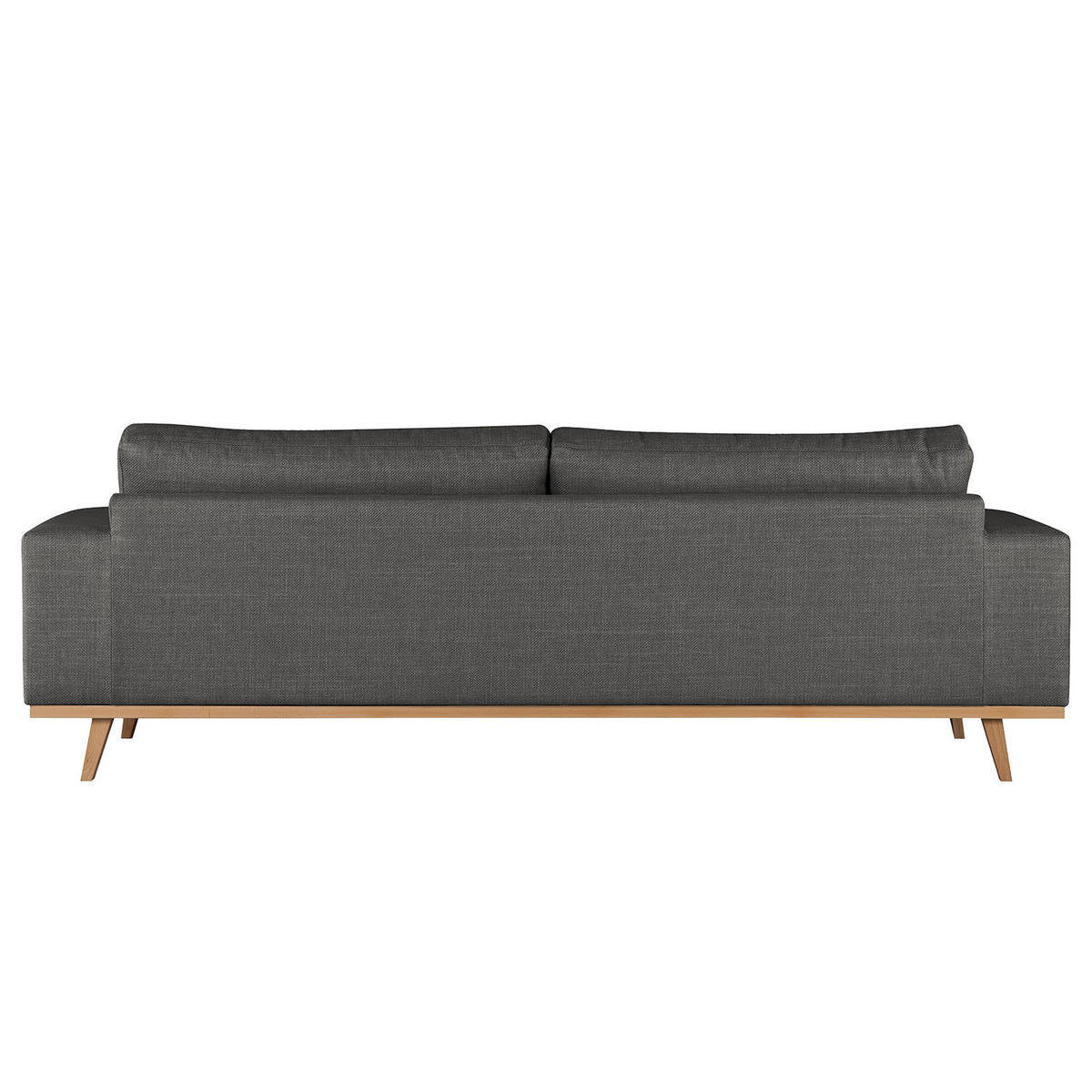 3-SITZER SOFA - Dunkelgrau/Buchefarben, Buchenholz/Textil (237/81/88cm) - home24
