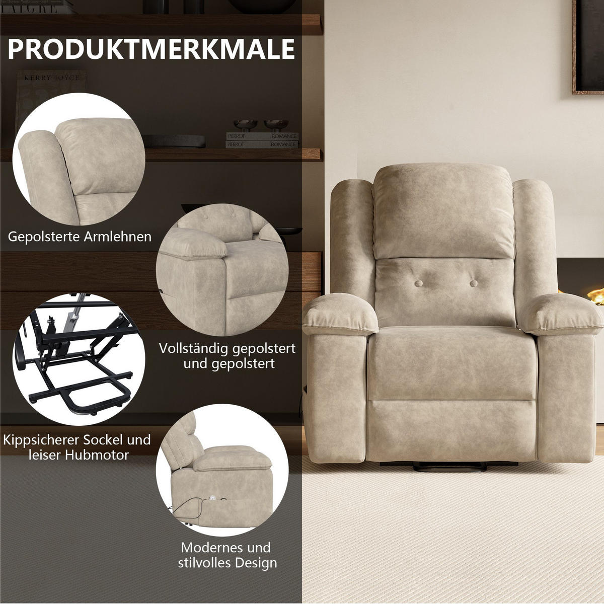 FERNSEHSESSEL Massagesessel Elektrisch mit Liege- & Wärmefunktion, Braun - Braun, Metall (102/106/93cm)