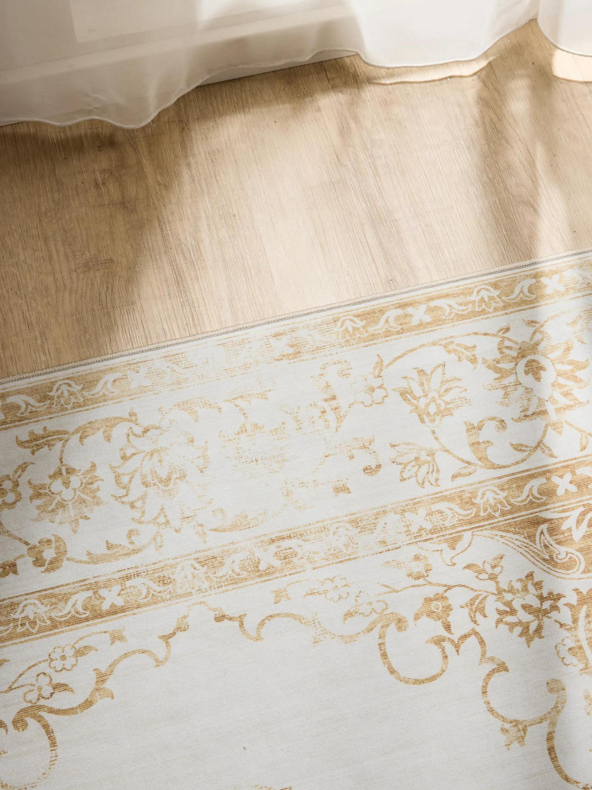 VINTAGE-TEPPICH George waschbar 120x170 cm - Gelb/Creme, Kunststoff (120/170cm) - benuta