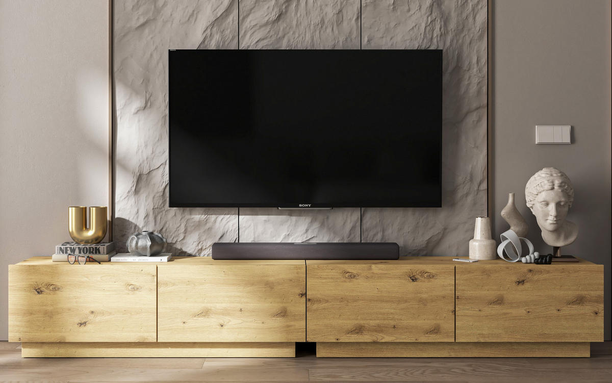 TV-LOWBOARD 2-er Set Enjoy Eiche Artisan Matt Loft 120 cm - Eiche Artisan, Holzwerkstoff (240/37/35cm) - Meble Lindner