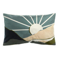 BESTICKTES KISSEN Elie graugrün 40 x 65 cm - Grün, Textil (40/65cm) - Vivaraise