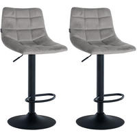 BARHOCKER Jerry Samt 87-108,5x43x46,5 cm Grau - Grau, Textil (43/87/46.5cm) - furnicato