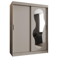 SCHWEBETÜRENSCHRANK 200/150/62 2-türig - Kaschmir/Silberfarben, Holz (150/200/62cm) - MÖBEL KRYSPOL