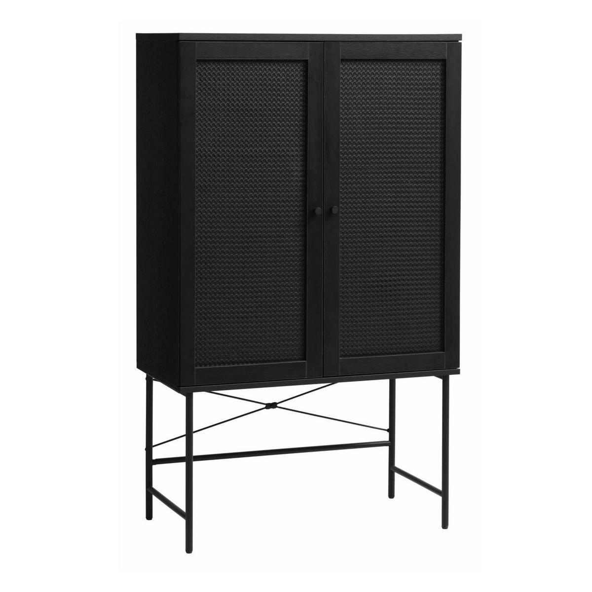 HIGHBOARD Mogest 2-türig 80 cm - Schwarz, Holzwerkstoff/Kunststoff (80/135/40cm) - Selsey