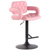 BARHOCKER Dubai, Gestell schwarz, Kunstleder Pink - Schwarz/Rosa, Kunststoff/Textil (52/100/55cm) - TPFLiving