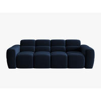 SOFA Lisa aus Samt königsblau 4 Sitzplätze - Dunkelblau, Textil (256/77/101cm) - Micadoni