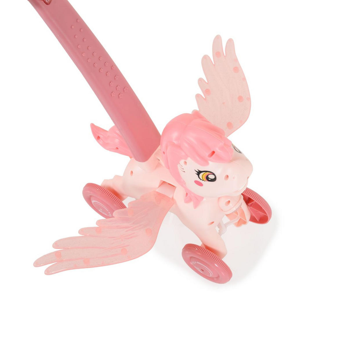 SPIELZEUG Schiebespielzeug Pony Wings rosa 40 cm Höhe, Seifenblasen, bewegliche Flügel, Musik, Lichtfunktion - Rosa, Kunststoff (39/40/35cm) - Moni