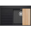 SPÜLBECKEN Sydney, 2-er set Anthrazit 78/50 cm 1 Becken + Ablauf-Set + Küchenzubehörset ab 50er Unterschrank - Chromfarben/Anthrazit, Kunststoff (78/20/50cm) - Primagran