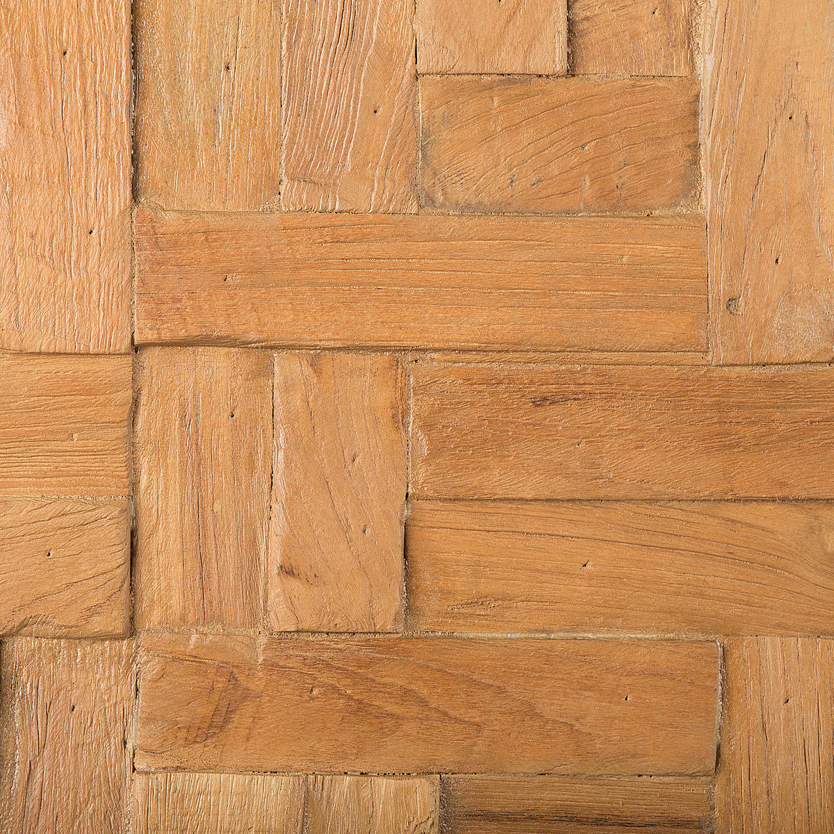 WANDDEKORATION Teakholz heller holzfarbton Toluca - Hellbraun, Holz (100/40/4cm) - Beliani