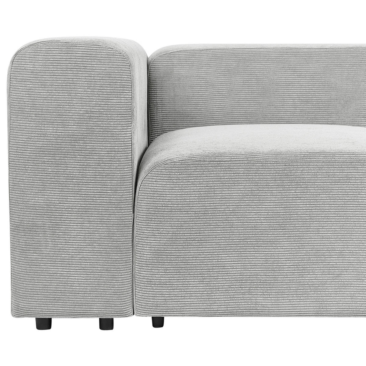 2-SITZER-SOFA Cord grau Falsterbo - Grau, Textil (204/70/105cm) - Beliani