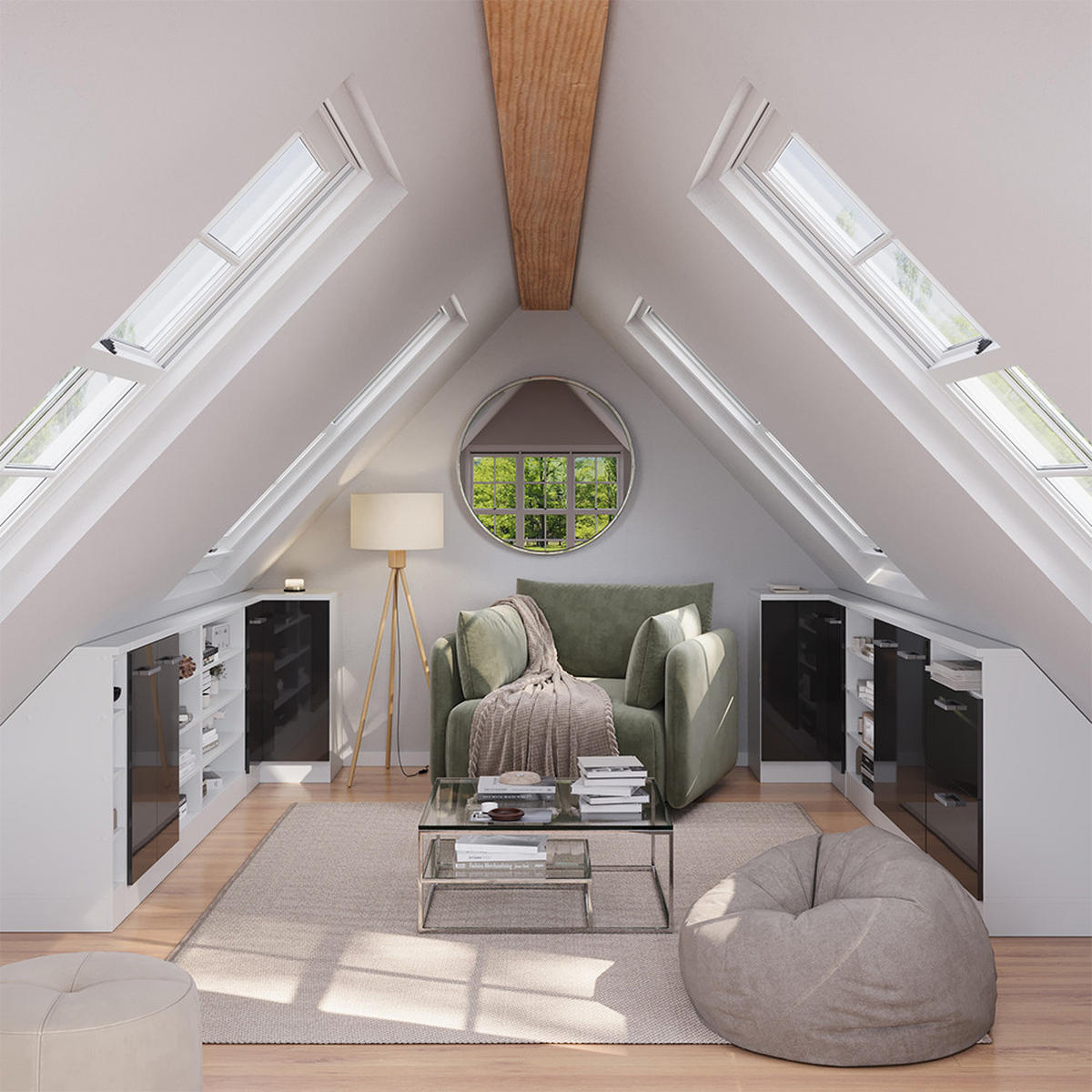 DACHSCHRÄGENSCHRANK ECKSCHRANK Rion Anthrazit Hochglanz/Weiß 75.6 x 81.6 cm mit 1 Tür - Anthrazit/Weiß, Holzwerkstoff (75.6/81.6/75.6cm) - Vicco