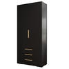 DREHTÜRENSCHRANK 236.7/100/47 2-türig - Goldfarben/Schwarz, Holz/Metall (100/236.7/47cm) - MÖBEL KRYSPOL