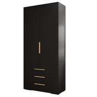DREHTÜRENSCHRANK 236.7/100/47 2-türig - Goldfarben/Schwarz, Holz/Metall (100/236.7/47cm) - MÖBEL KRYSPOL