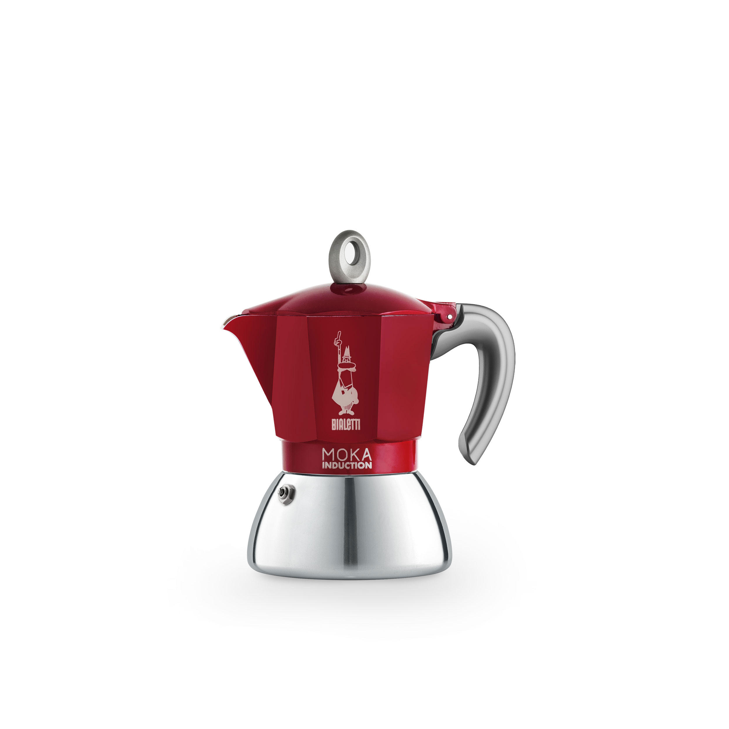 ESPRESSOKOCHER New Moka Induction für 4 Tassen, Induktion, Edelstahl, Rot, 150 ml - Rot, Metall (10/16/12cm) - Bialetti