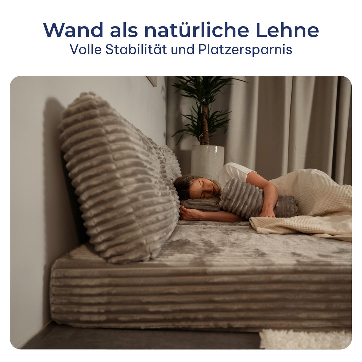 ECKSOFA ANKO modulares Boneless Sofa mit Schlaffunktion Orange Cordstoff - Orange, Textil (270/160cm) - MASSENO