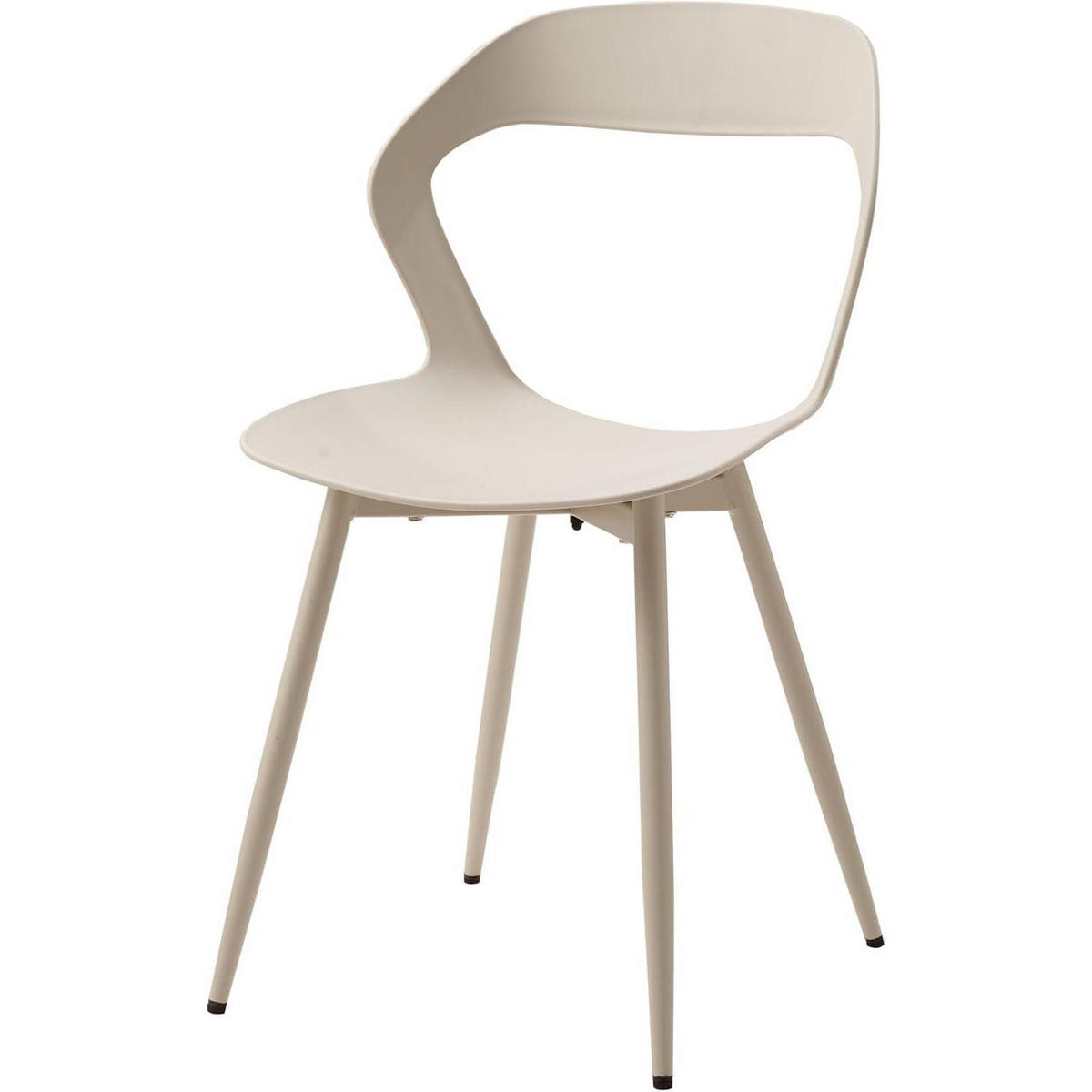 ESSZIMMERSTUHL 4er-Set Beige mit Metallbeinen skandinavischer Stil - Beige, Kunststoff (43/83/43.5cm)