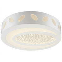 DECKENLEUCHTE VANILLA I Metall Weiß Kristalldekor - Weiß, Metall (40/40/11cm) - Globo Lighting