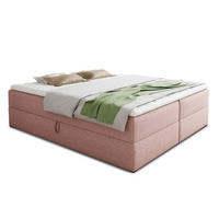 BOXBETT Base - 180x200 - pink (Inari 52, Webstoff) - Pink/Schwarz, Holz/Holzwerkstoff (180/200cm) - Sofnet