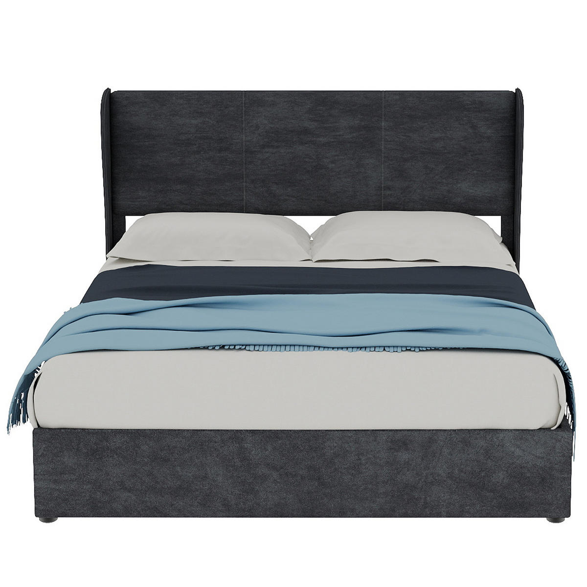 POLSTERBETT 140x200 cm Stauraum hydraulisch grau - Grau, Textil (140/200cm) - LEBENLANG