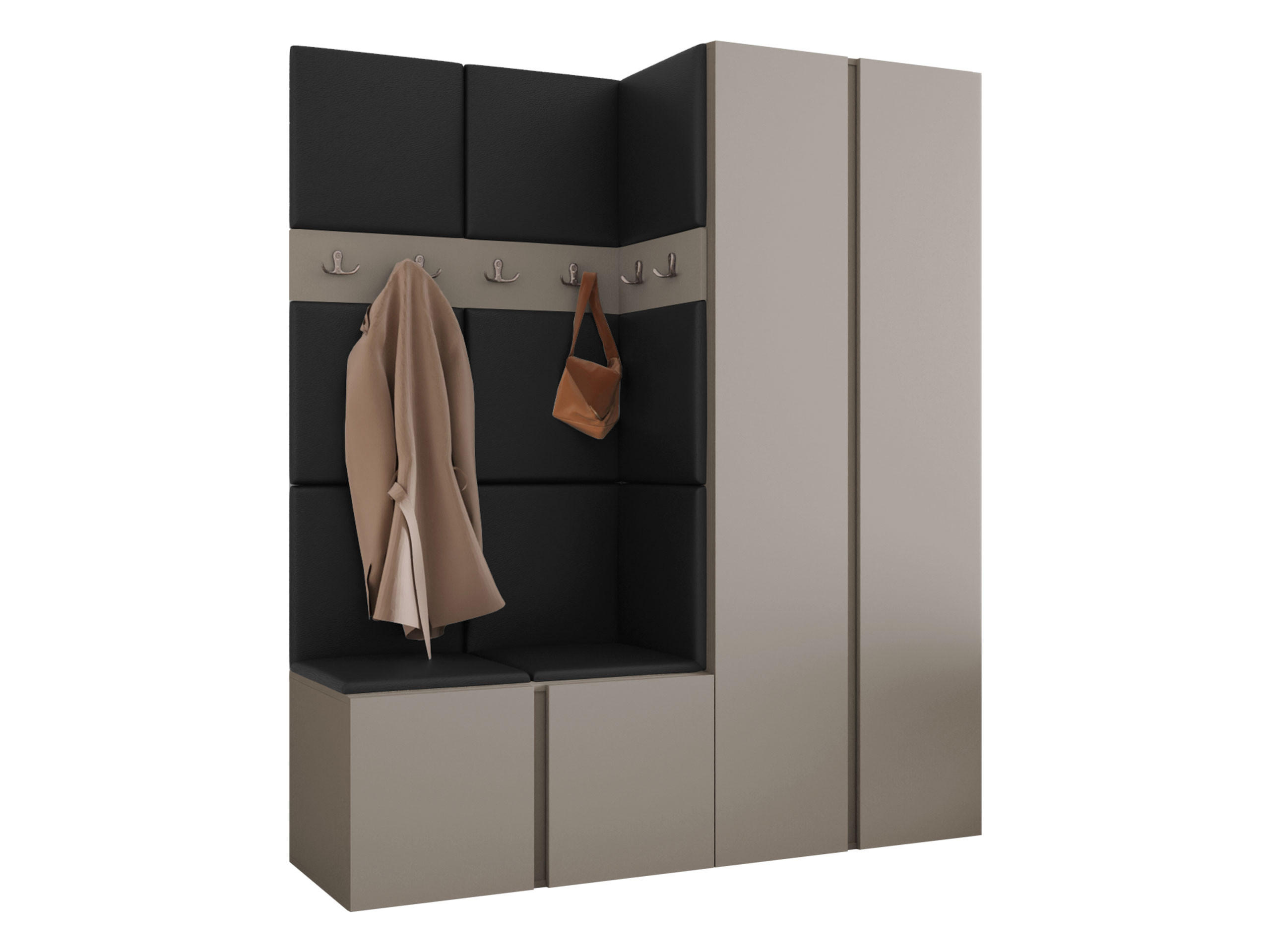 MOBILIER PENTRU HOL Orion III - cașmir/negru, material plastic/compozit lemnos (158/186/46cm) - MIRJAN24