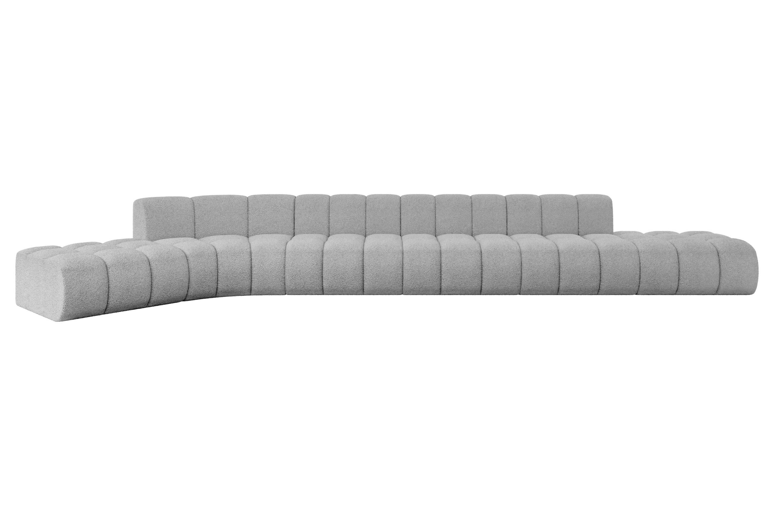 ECKSOFA modulares Sofa Solven-L3 - 562x174x70 cm Hellgrau - Hellgrau, Holzwerkstoff/Textil (562/174cm) - ALTDECOR