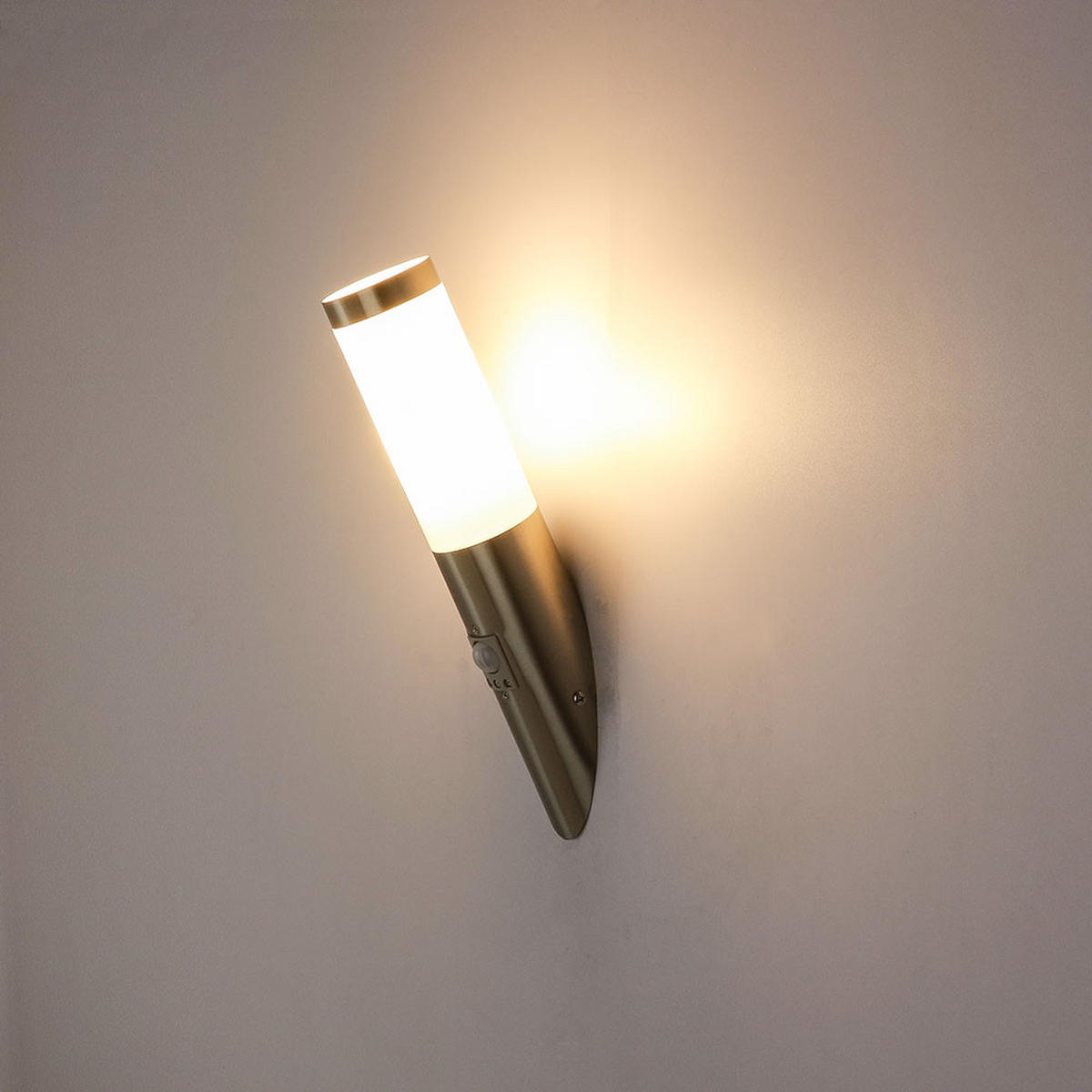 LED AUSSENWANDLEUCHTE Edelstahl Silber 2er Set - Silberfarben, Metall (7.6/7.6/41cm) - Globo Lighting