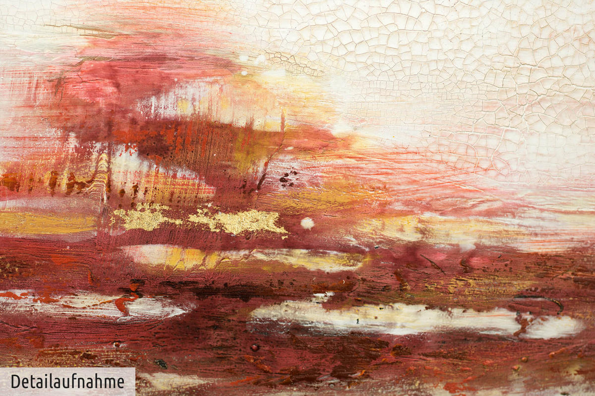 ACRYLBILD HANDGEMALT 150/50 cm - Rot, Holz/Textil (150/50cm) - KUNSTLOFT