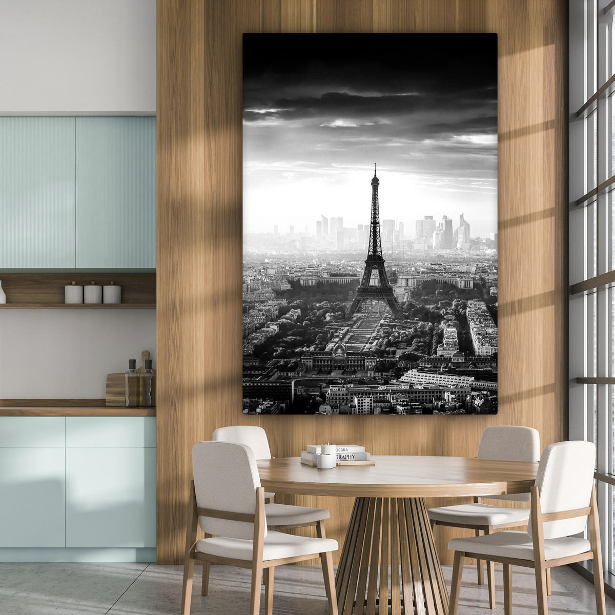 SLIKA NA PLATNU Pariz 90x140 cm - temno siva, tekstil (90/140cm) - MuchoWow