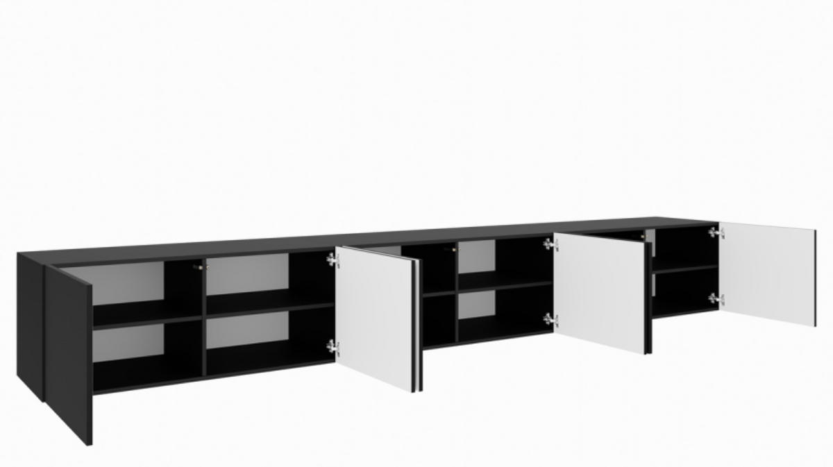 TV-LOWBOARD Schwarz LION 300 Geschlossen - Schwarz, Holzwerkstoff (300/41/40cm) - Sepro Meble