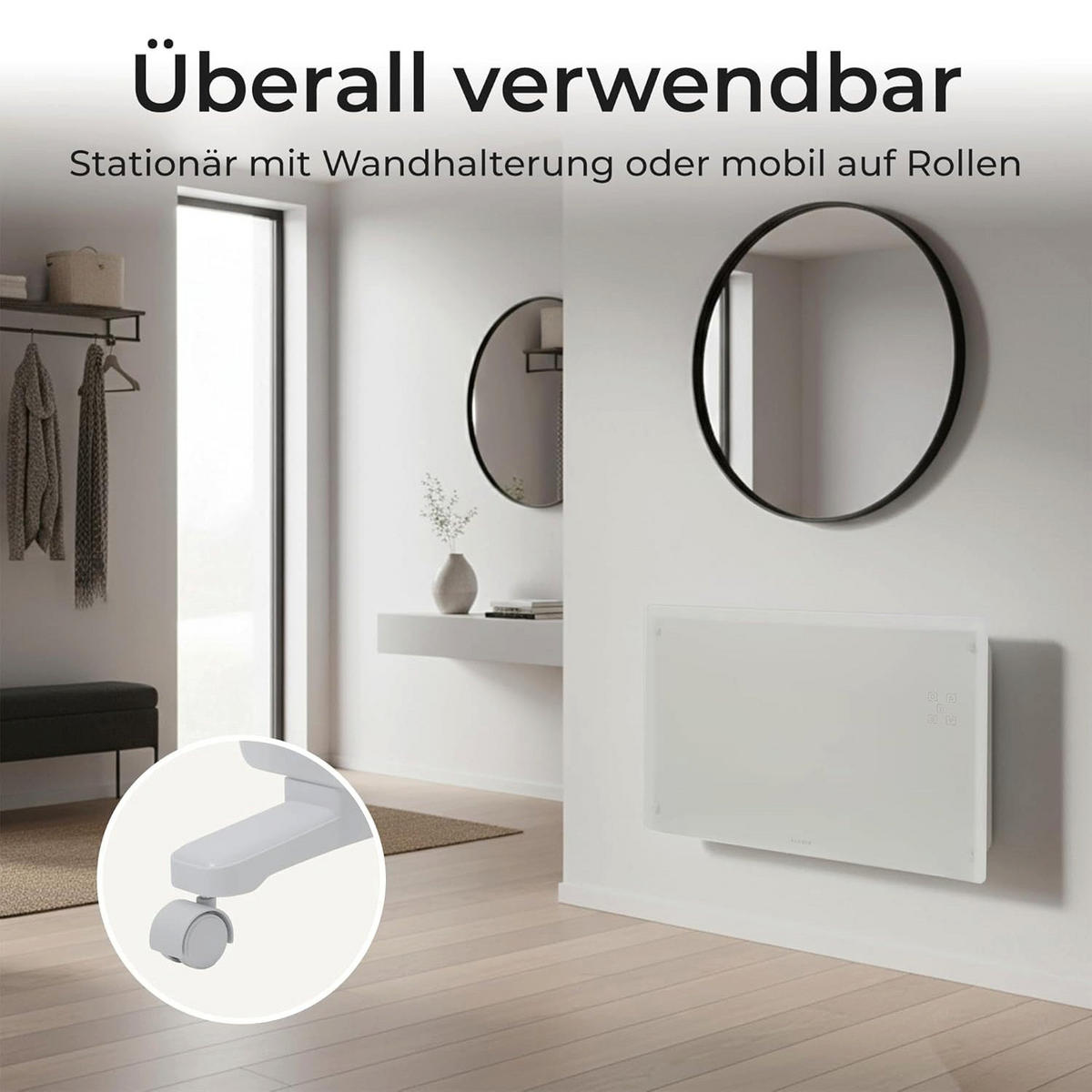 KONVEKTOR 2500 W WLAN Heizgerä - Weiß, Kunststoff/Metall (25/55/85cm) - KLAMER