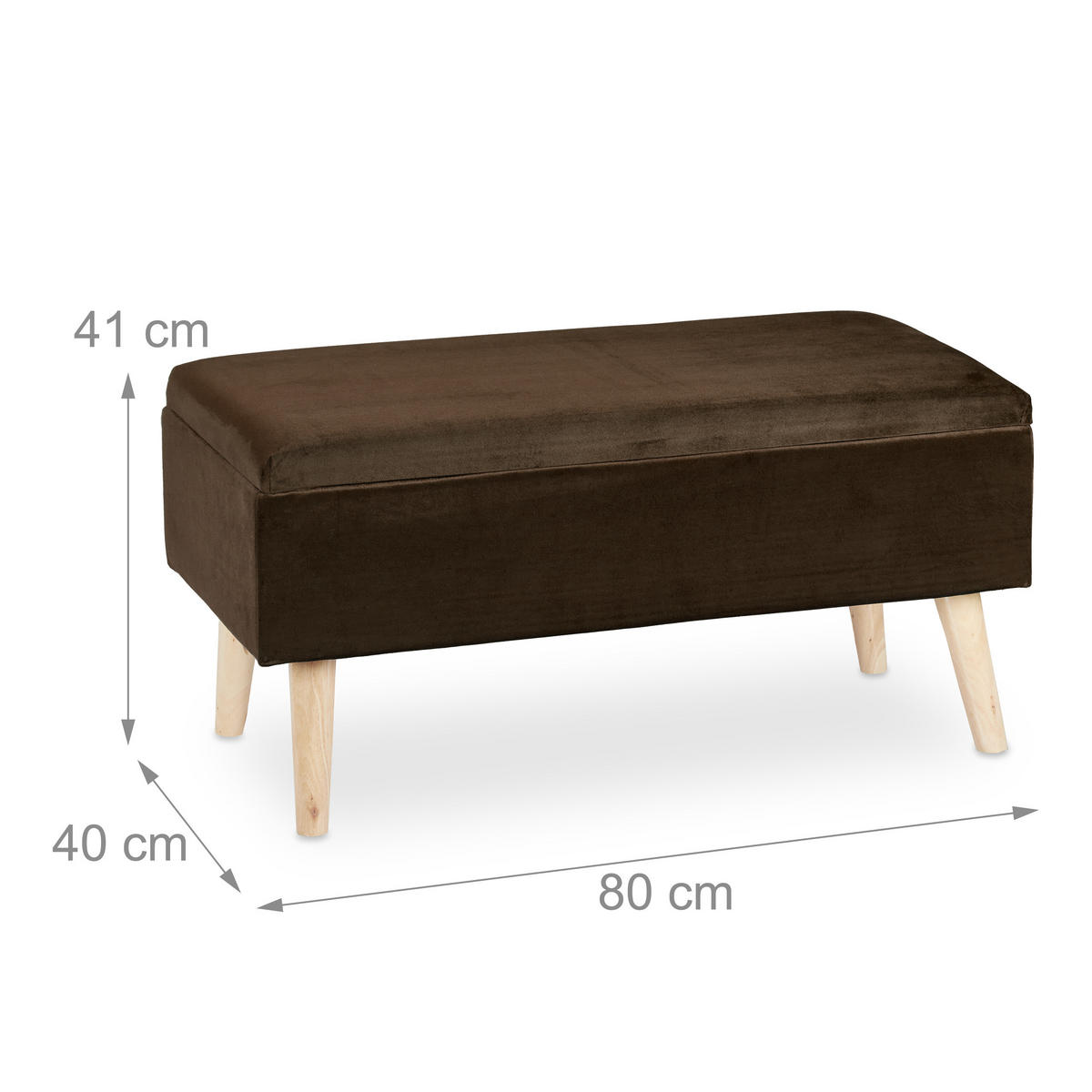 SITZBANK - Braun, Holz/Holzwerkstoff (80/41/40cm) - Relaxdays
