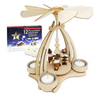 TISCH-PYRAMIDE Bergleute 14/18/24 cm - Multicolor, Holz (0.1/24/0.1cm) - Dekoteam24