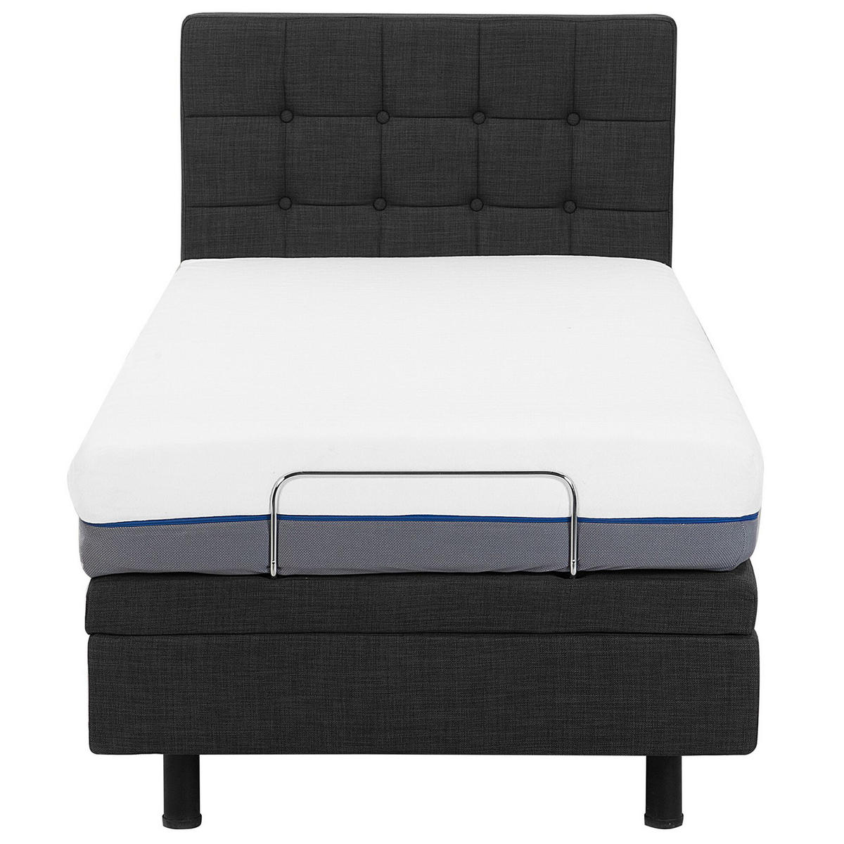 POLSTERBETT 90/200cm Dunkelgrau Duke - Dunkelgrau, Textil (90/200cm) - Beliani