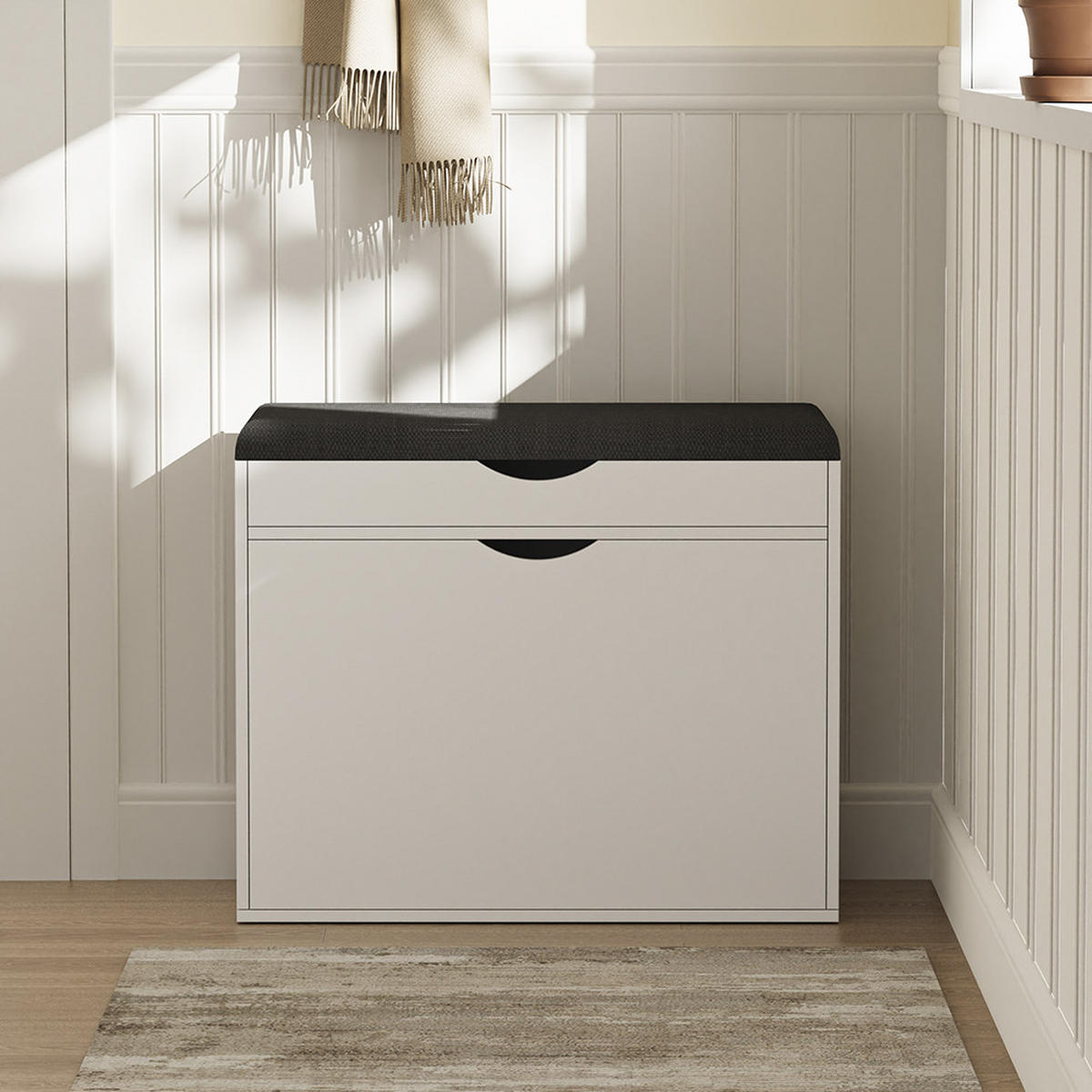 BOTNÍK S LAVICÍ Schufy Bílá - bílá, kompozitní dřevo (60/51/30cm) - Vicco