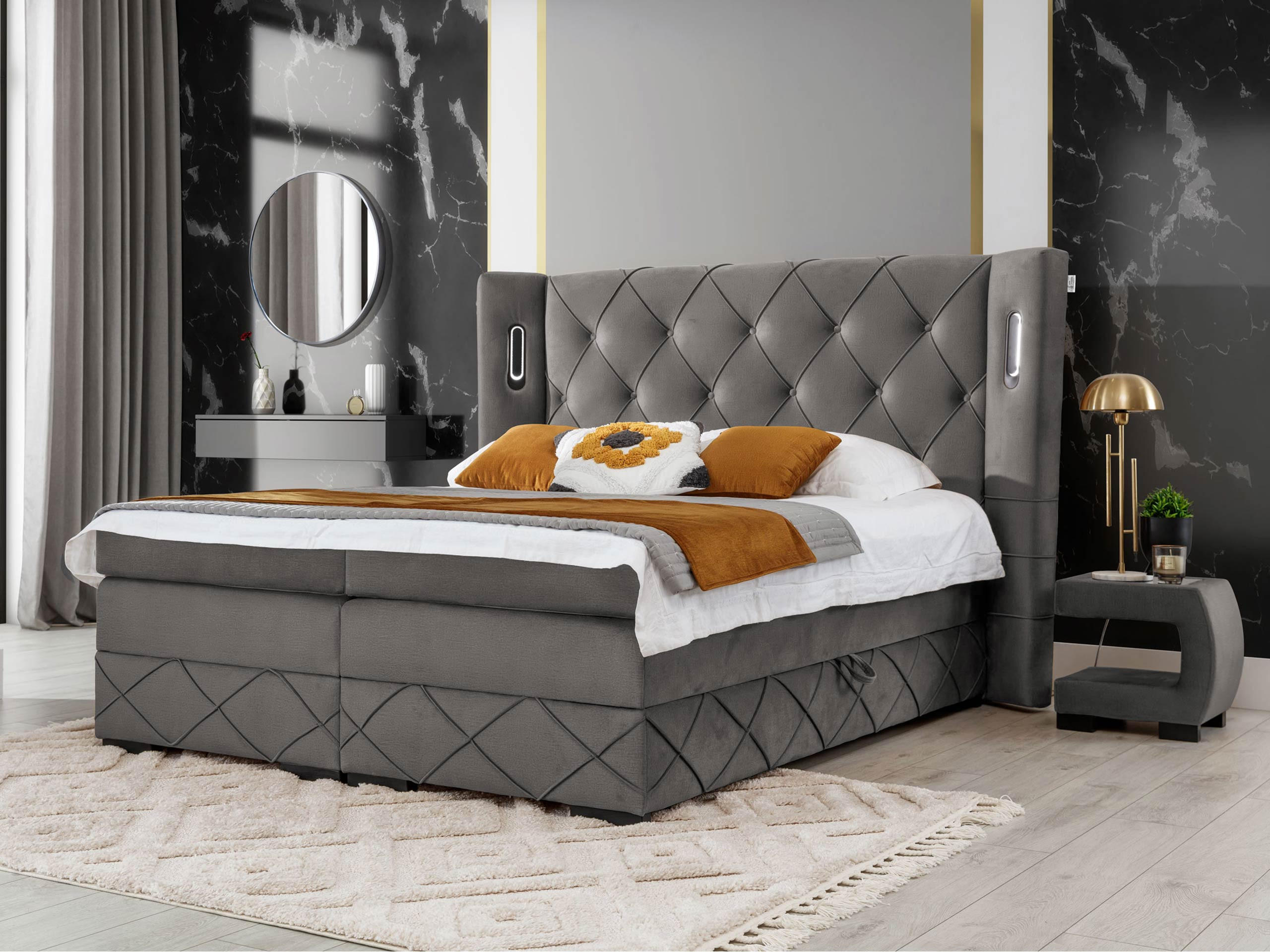 BOXBETT Focus Lux - Grau, Holz (120/200cm) - MIRJAN24