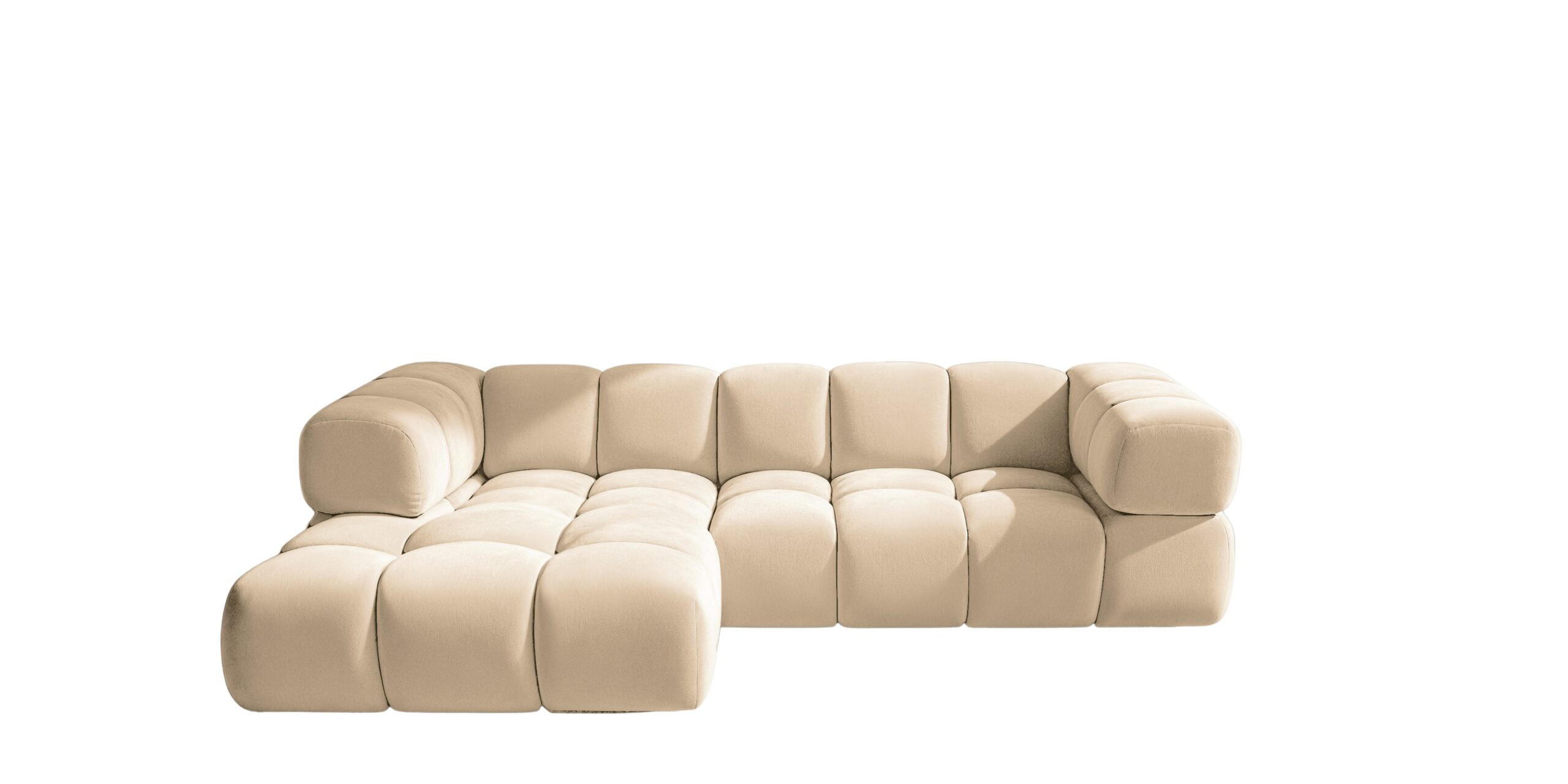 ECKSOFA L-Form Averro, stoff Bluvel, Creme, Links - Creme, Holz (280/150cm) - Kaiser Möbel