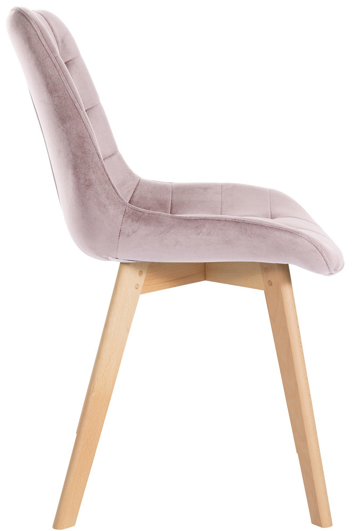 STUHL 2er Set Samt pink - Pink/Eukalyptusholzfarben, Holz/Textil (54/84/63cm) - CLP