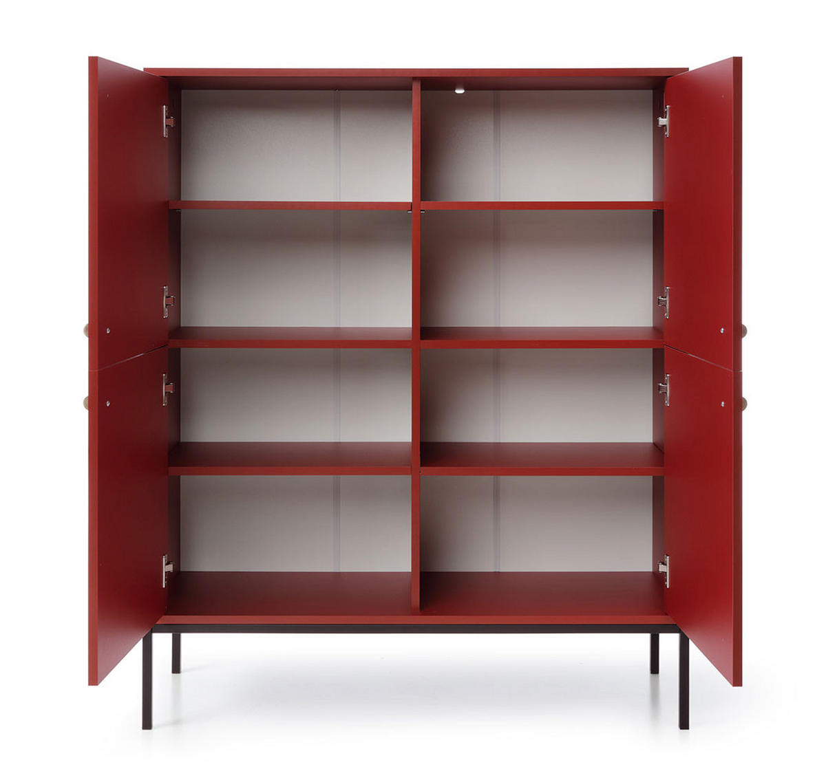 HIGHBOARD Mono bordeauxrot 103,5 / 39 / 125,5cm - Bordeaux/Schwarz, Holzwerkstoff/Metall (103.5/125.5/39cm) - Feldmann-Wohnen