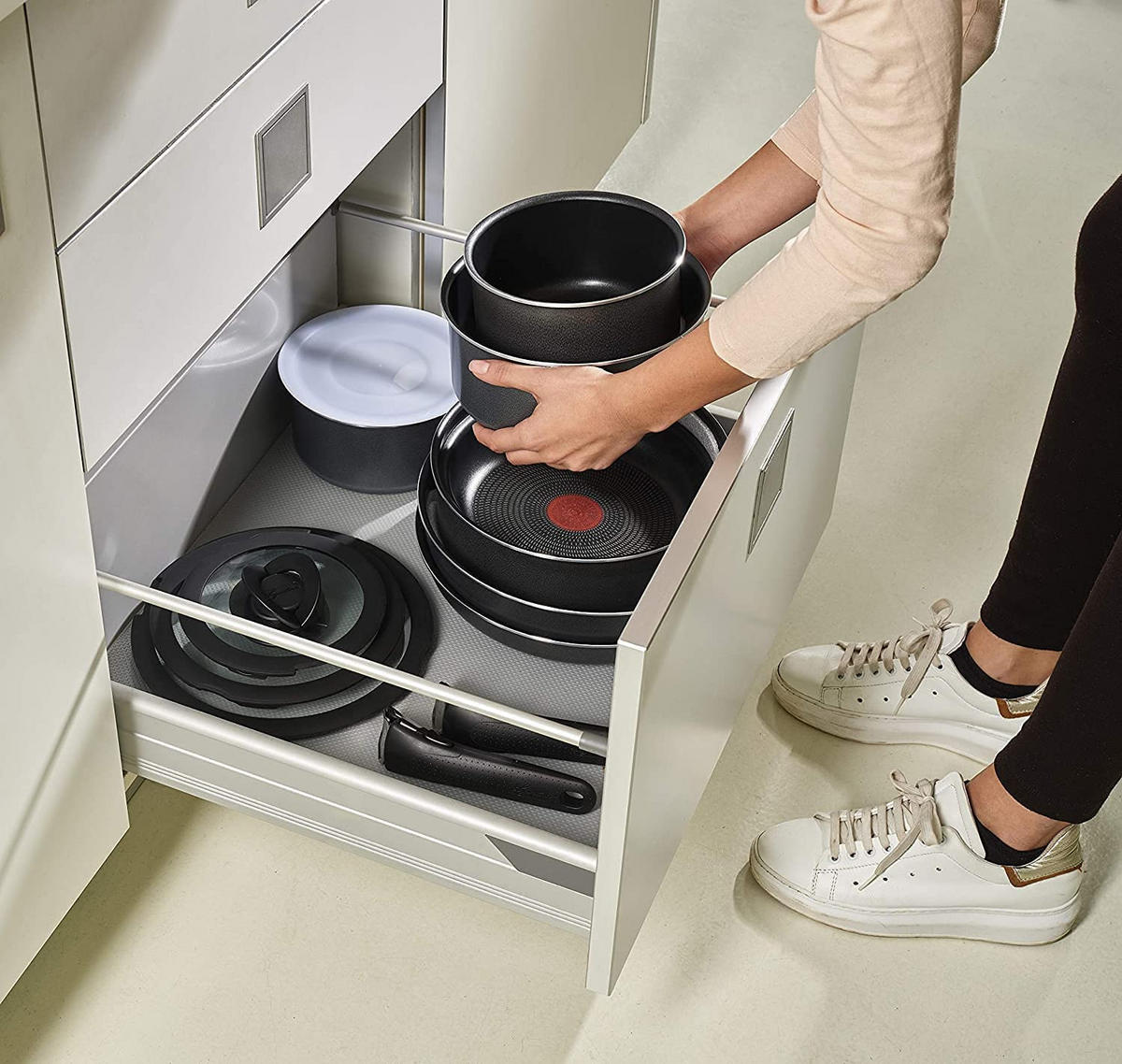 TOPFSET L20488 Ingenio Schwarz 15-Teilig - Schwarz, Metall - Tefal