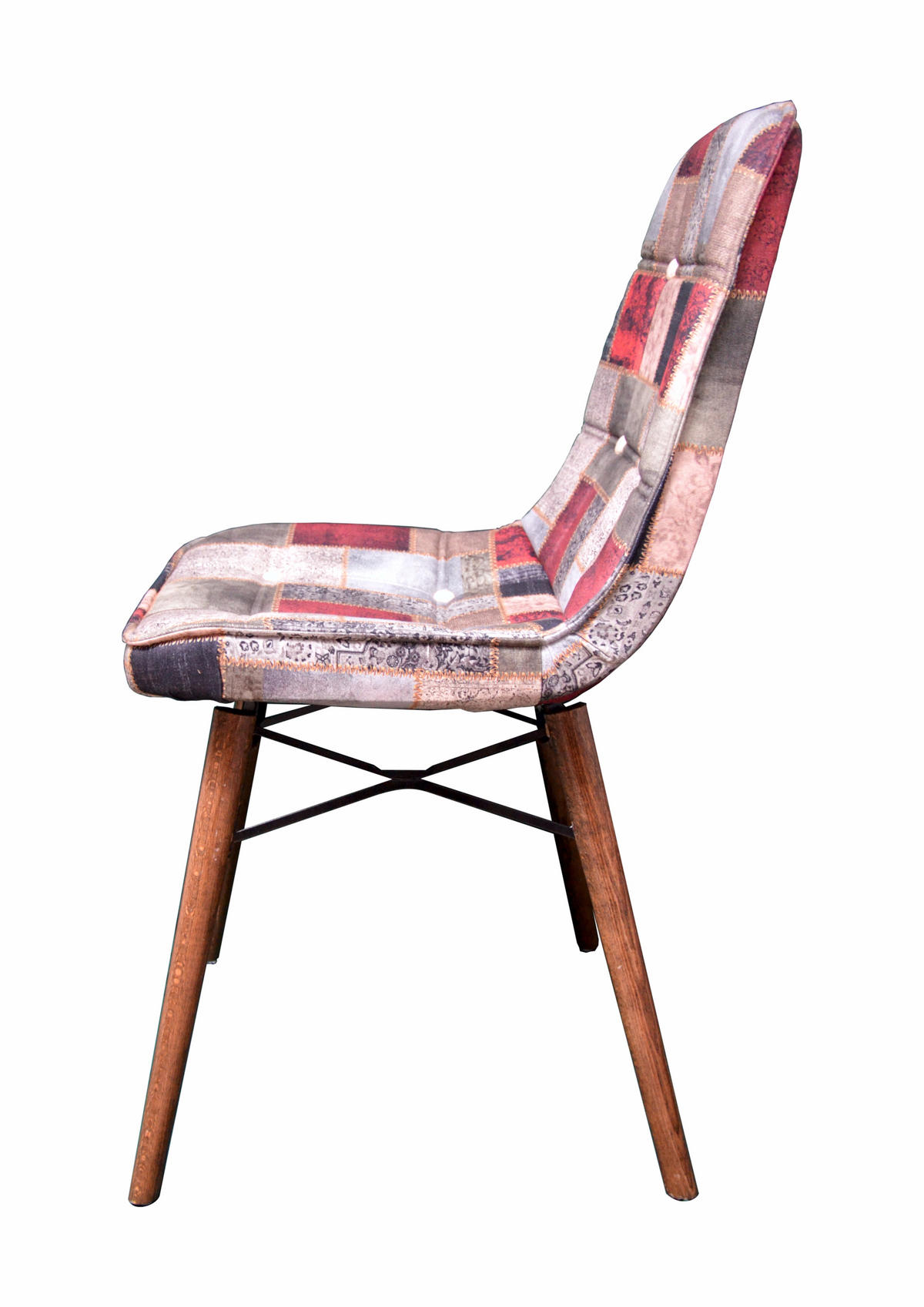 STUHL DENVER mit Holzbeinen - Multicolor/Grau, Holz/Textil (46/85/46cm) - Stuhlmann