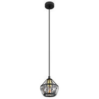 LED HÄNGELEUCHTE Metall Schwarz Kristalloptik - Schwarz, Glas (12.5/12.5/150cm) - Globo Lighting
