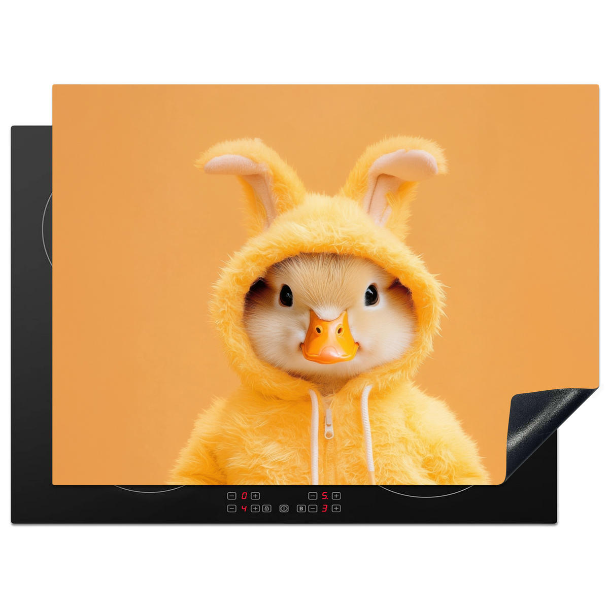 HERDABDECKPLATTE Osterhase - Kostüm - Ente Induktionsmatte 71x52 cm - Gelb, Kunststoff (71/52/0.2cm) - MuchoWow