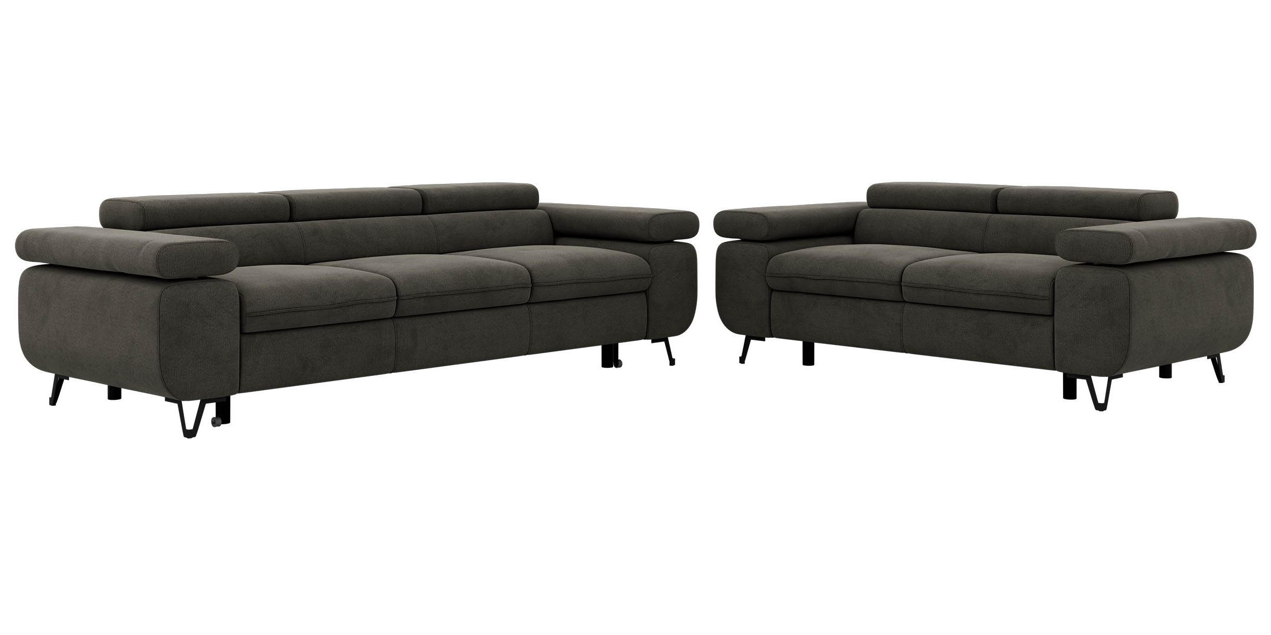 MKS Sitzgarnitur Dunkelgrau 262x76x99 cm