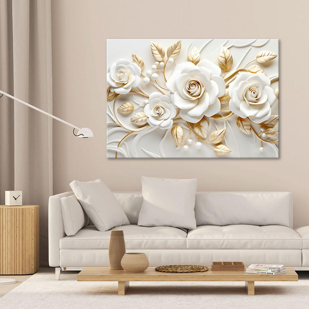KUNSTDRUCK Weiß 100/70 cm - Weiß, Textil (100/70cm) - KUNSTLOFT