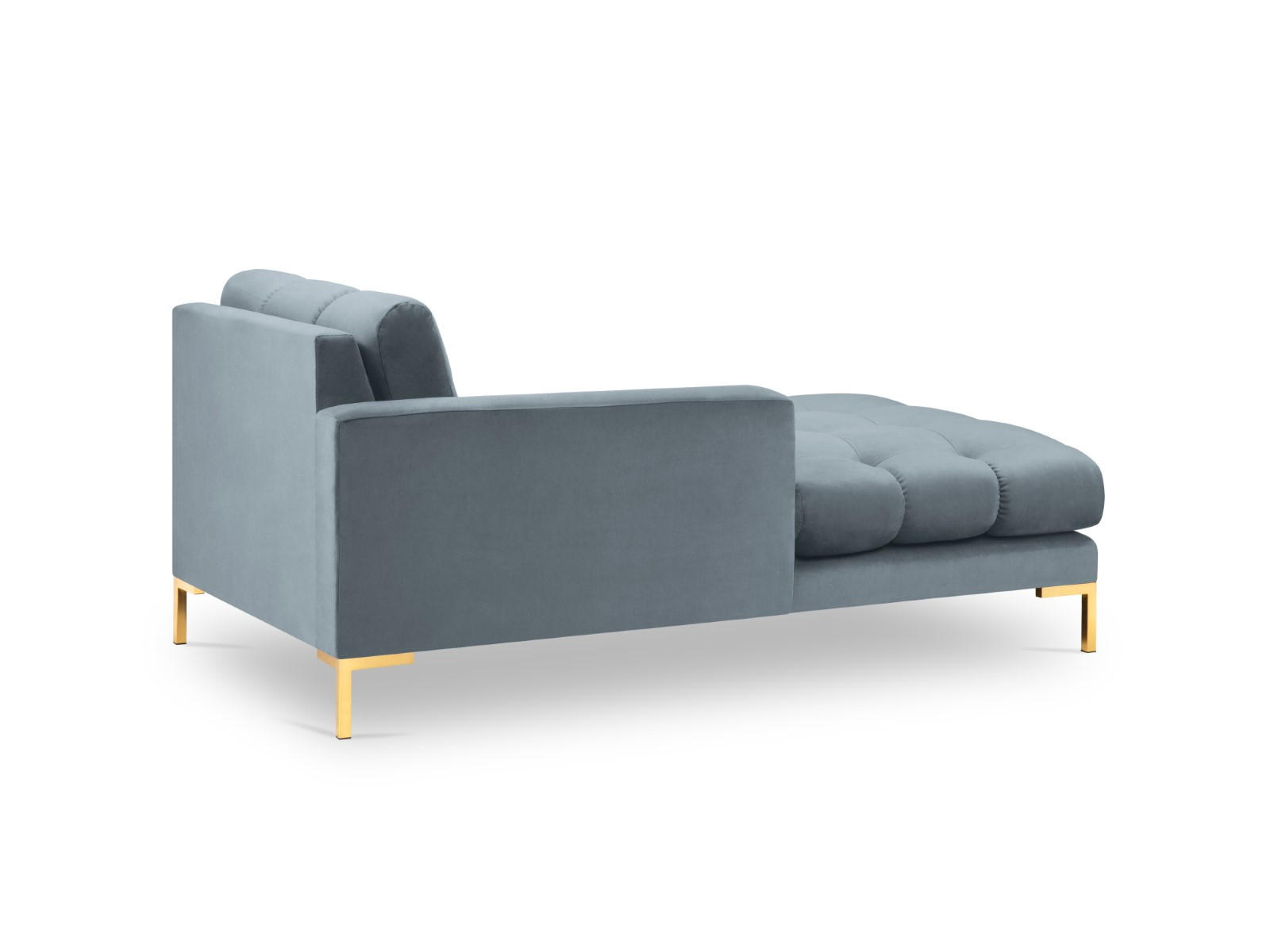CHAISELONGUE links Mamaia aus Samt hellblau - Hellblau, Textil (102/75/185cm) - Micadoni