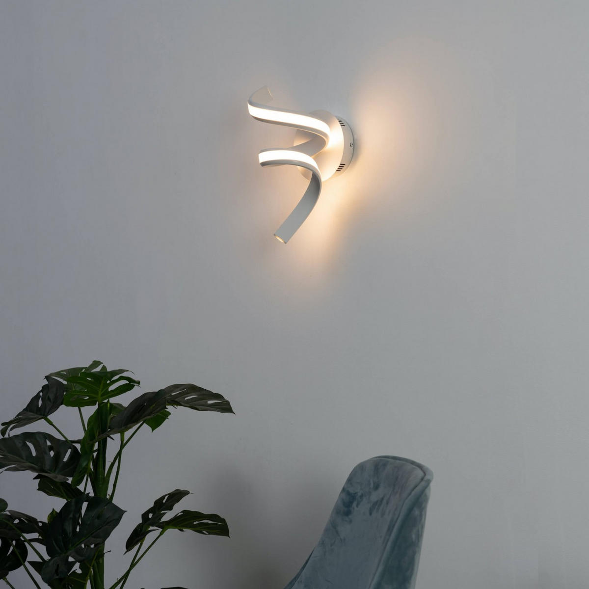 WANDLEUCHTE Kauai, Weiß, 38cm - Weiß, Metall (20/20/38cm) - KOSILUM