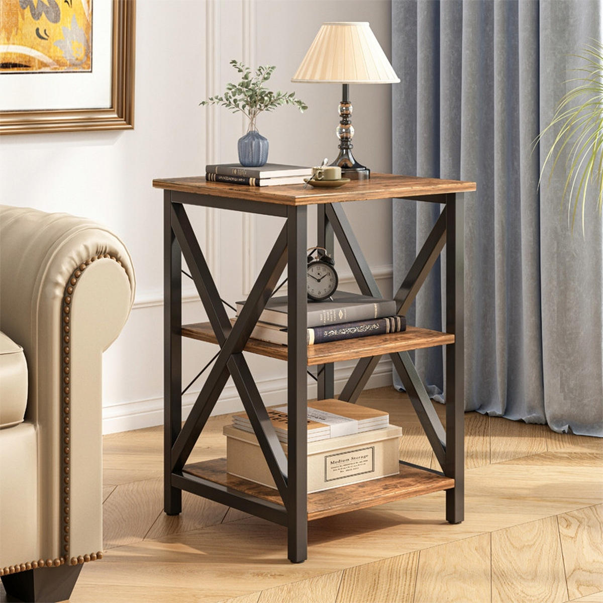 COUCHTISCH, braun 40/40/60 cm - Dunkelbraun, Holzwerkstoff (40/40/60cm) - Rebiko