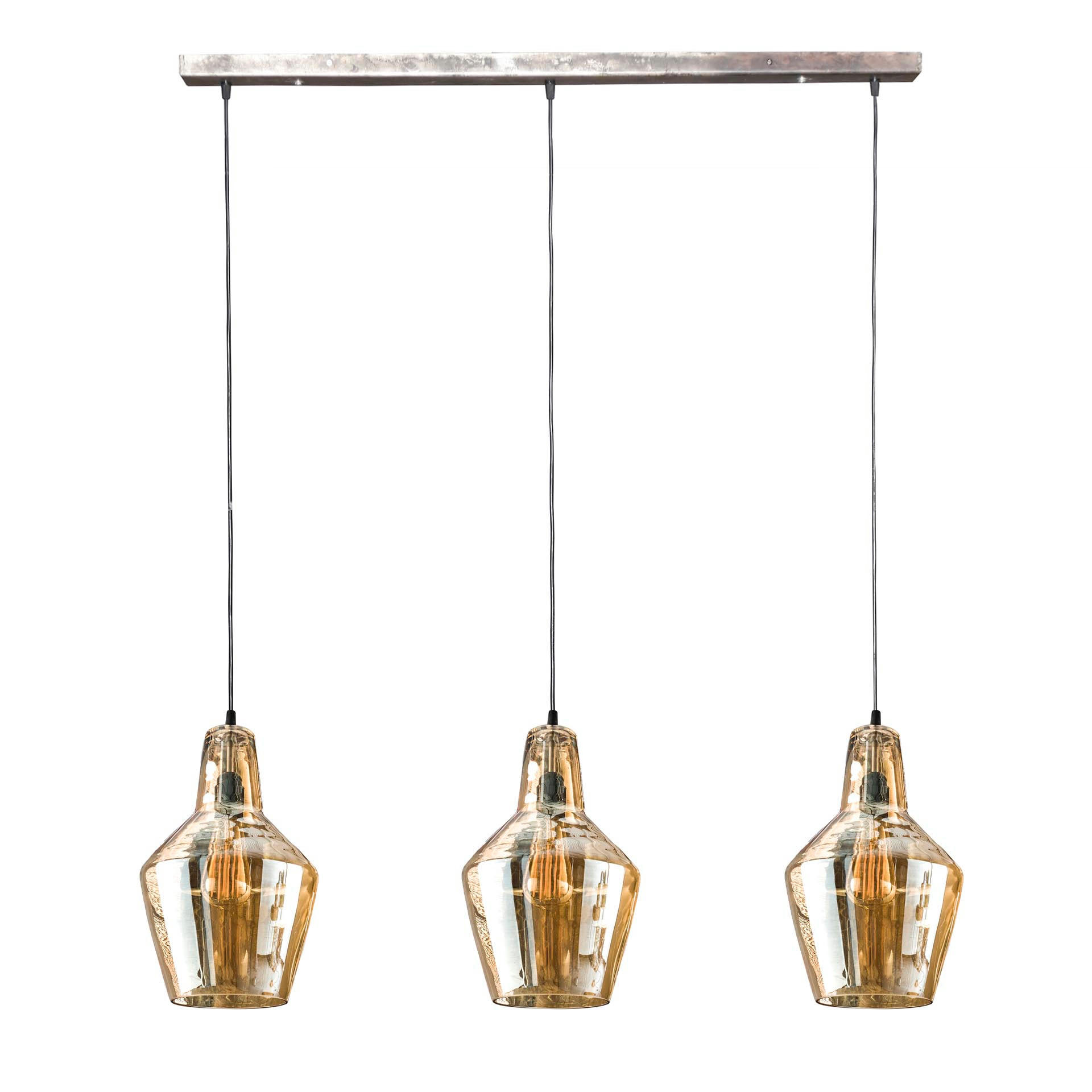 HÄNGELEUCHTE Bernstein Gold 112/25/ 150 cm - Goldfarben, Glas (112/25/150cm) - Hoyz Collection