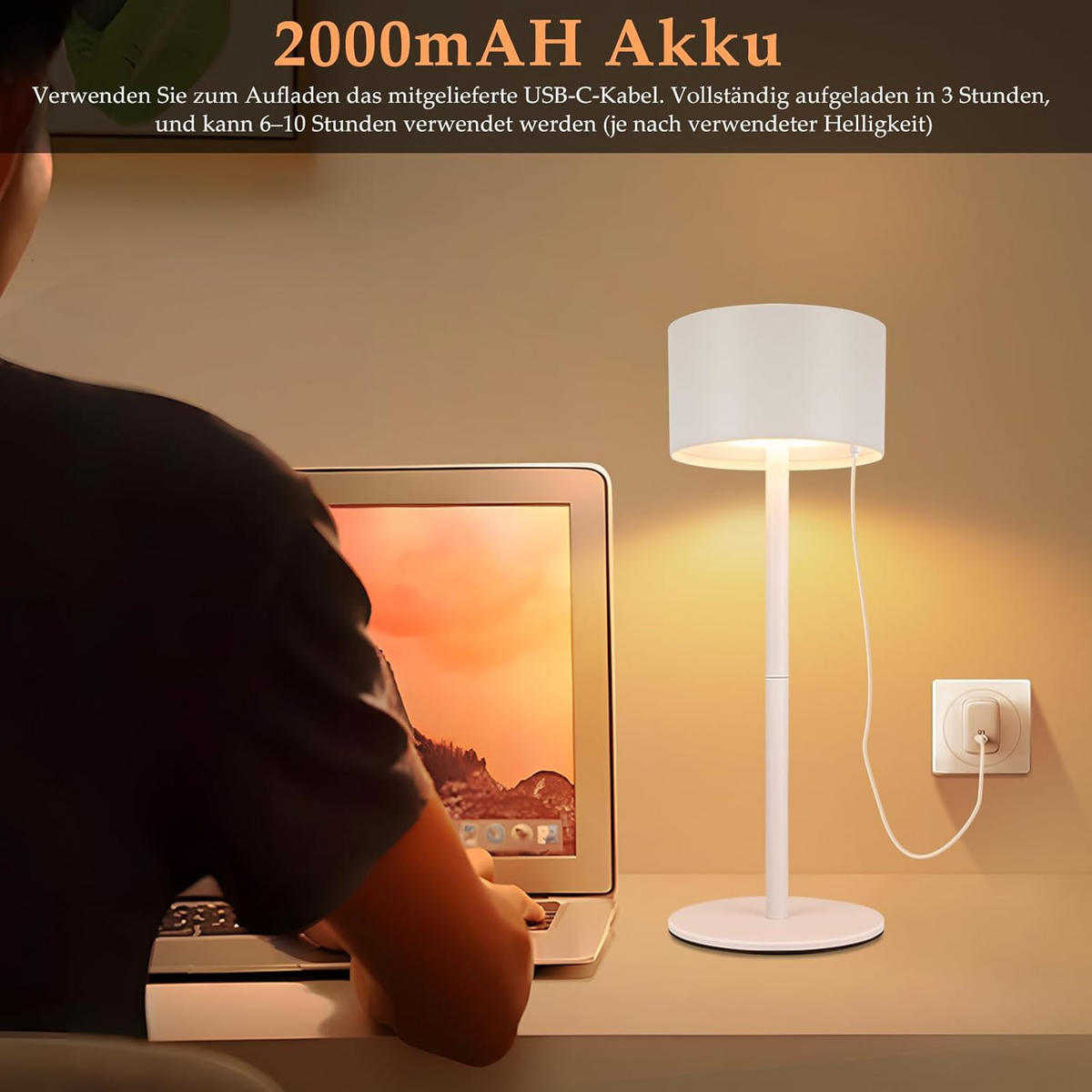 TISCHLAMPE Moorfinr 9/9/25 cm (2er-set) - Weiß, Kunststoff/Metall (9/9/25cm) - ZMH