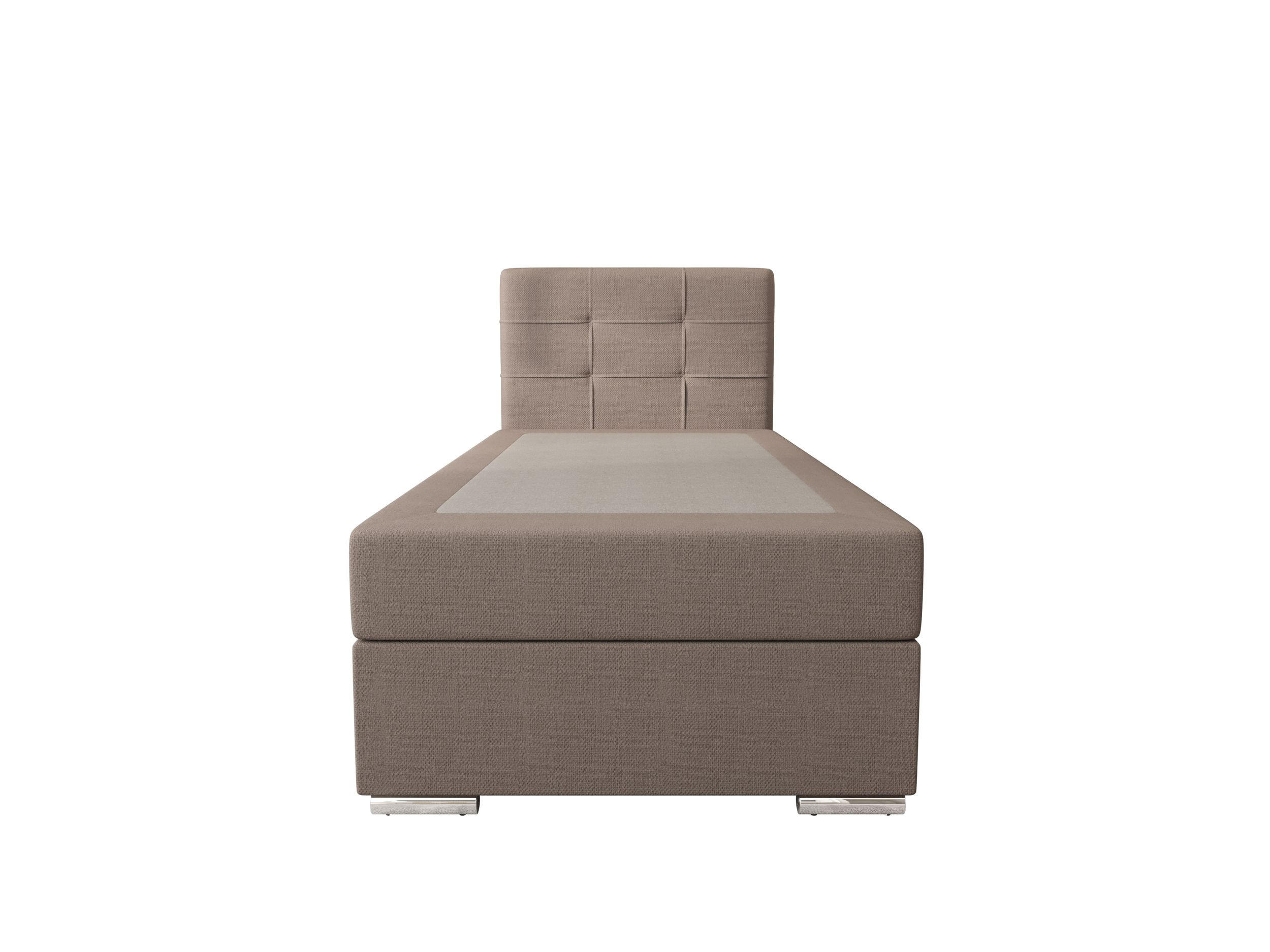 BOXBETT ZILANO 1 mit Matratze H3 und Topper 90x200 Cosmic 808 rechts - Braun, Holz/Textil (90/200cm) - Bedante